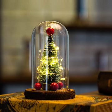 Creative Christmas Tree Glass Cover LED Lights