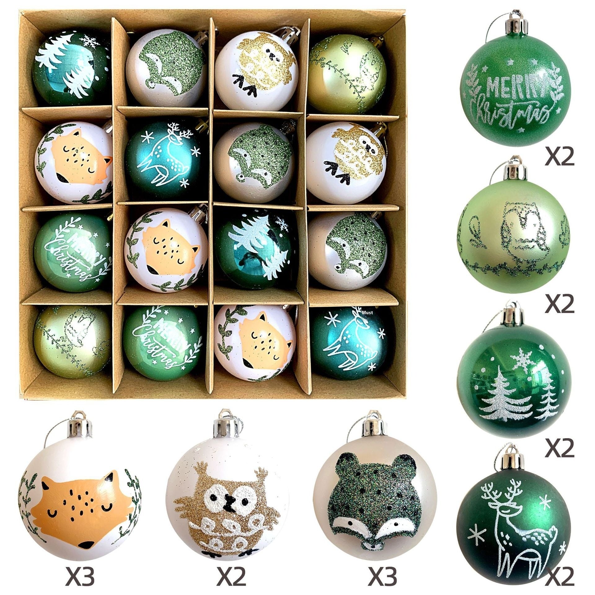 Christmas Decoration Pendant Electroplating Ball Plastic Ball Special-shaped Painted Gift