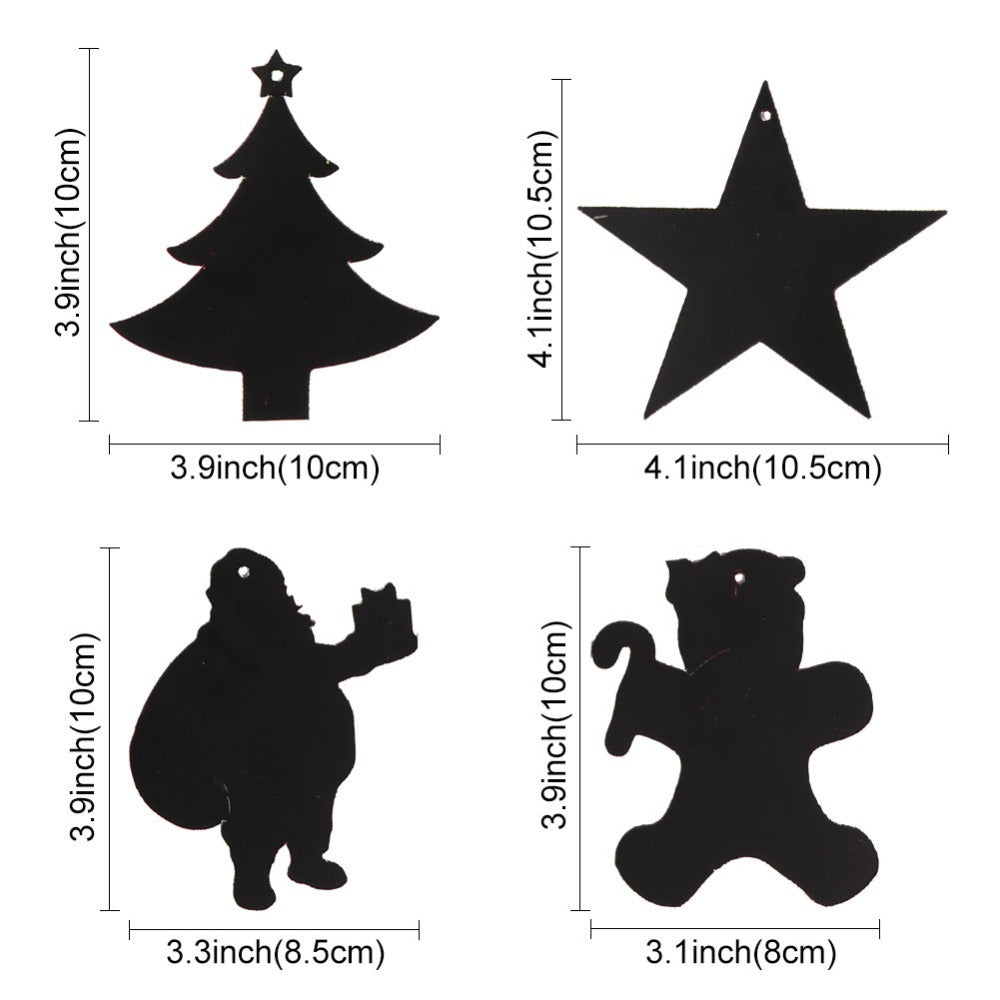 OurWarm 21pcs Magic Color Scratch Card Christmas Tree Orname