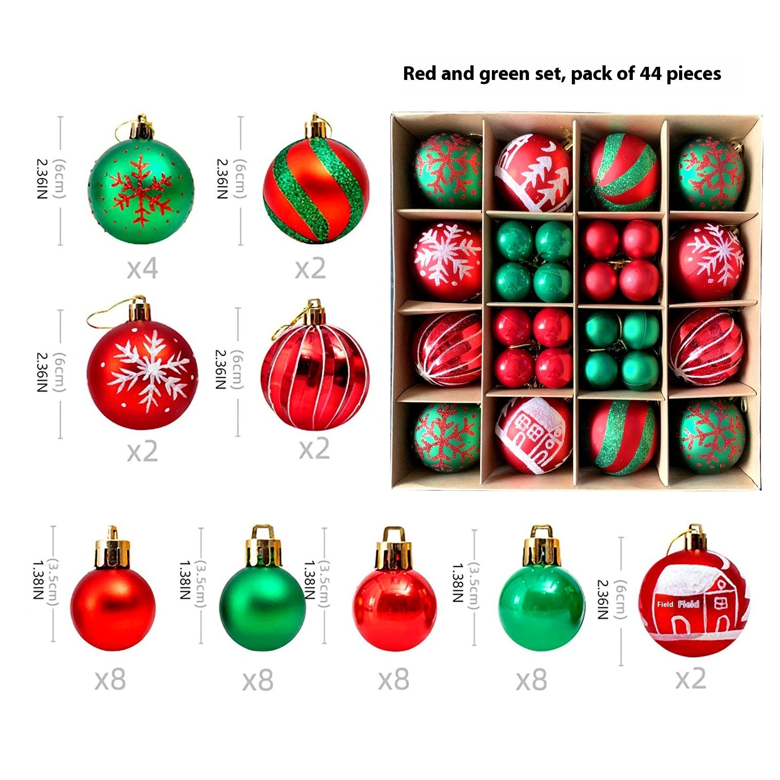 Christmas Decoration Pendant Electroplating Ball Plastic Ball Special-shaped Painted Gift