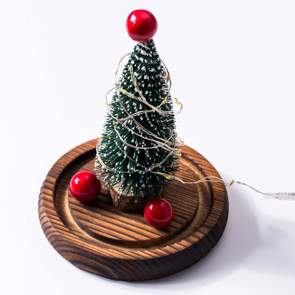 Creative Christmas Tree Glass Cover LED Lights