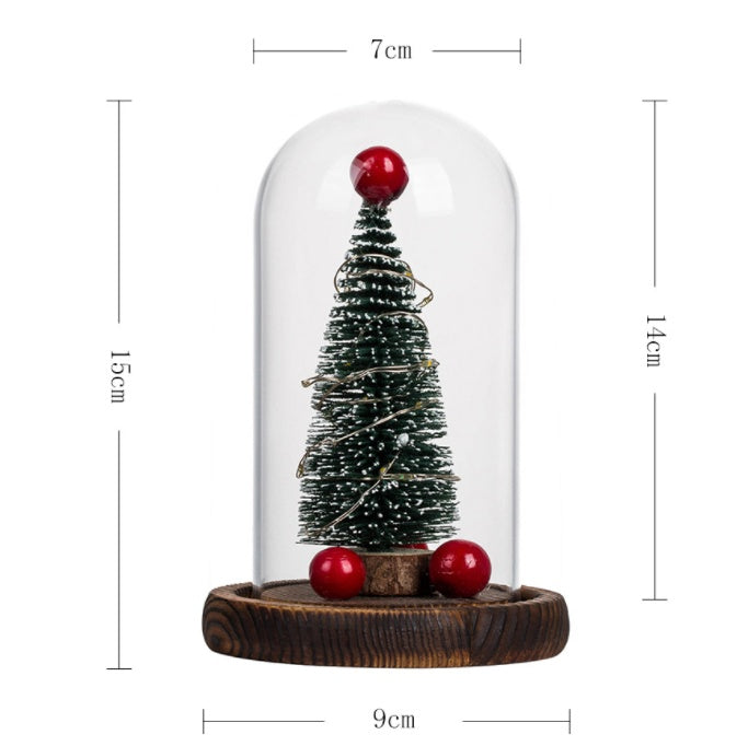 Creative Christmas Tree Glass Cover LED Lights