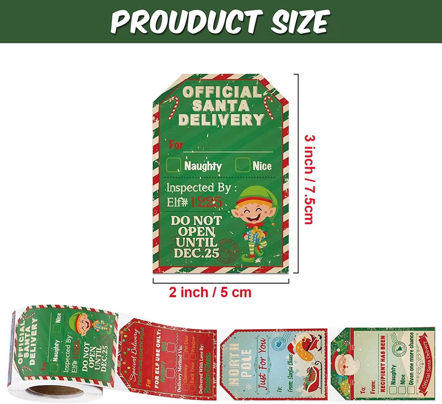 Stickersroll Stickers Christmas Holiday Decoration Gifts