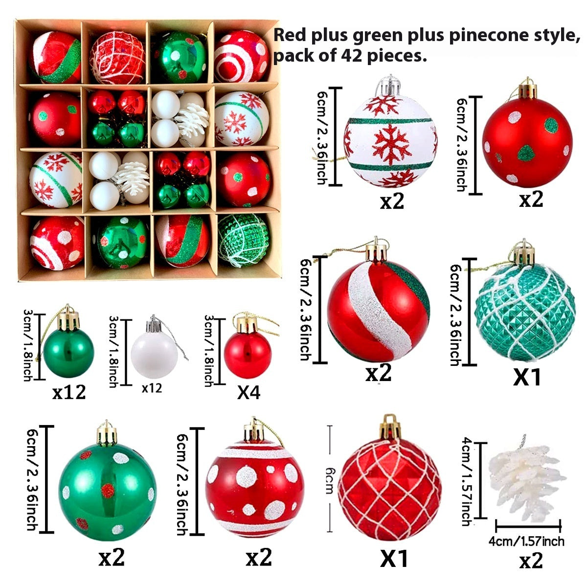 Christmas Decoration Pendant Electroplating Ball Plastic Ball Special-shaped Painted Gift