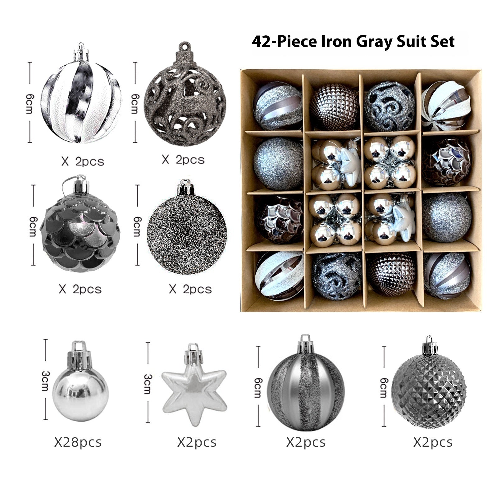 Christmas Decoration Pendant Electroplating Ball Plastic Ball Special-shaped Painted Gift