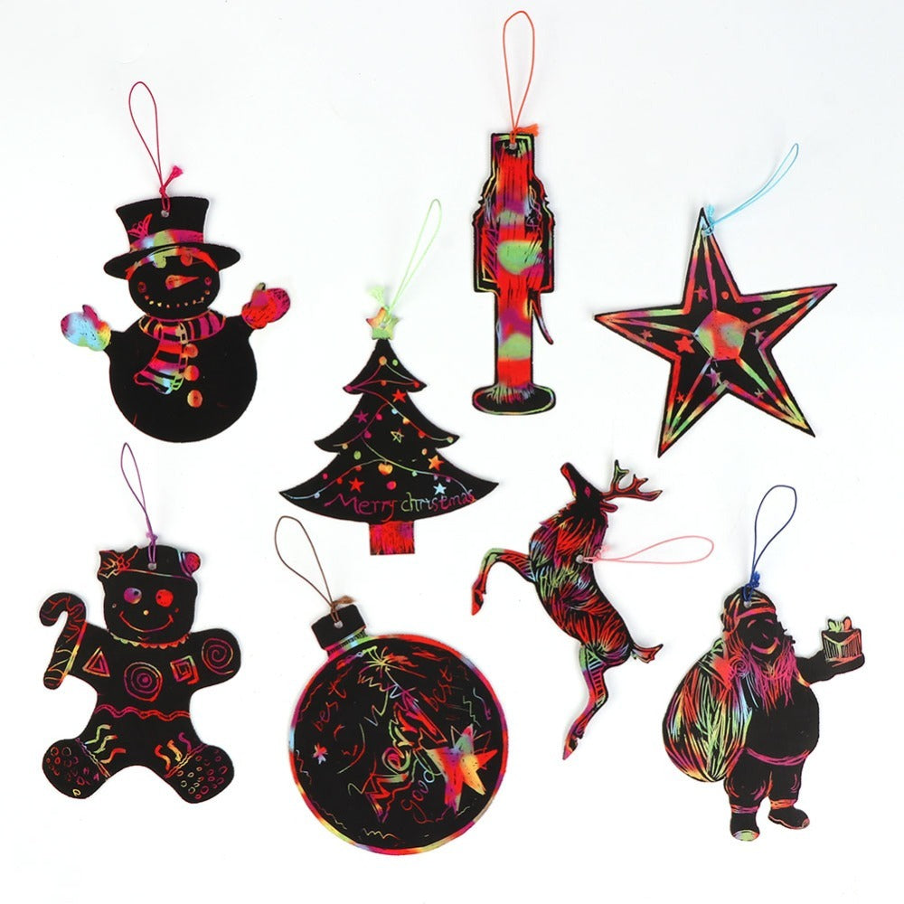 OurWarm 21pcs Magic Color Scratch Card Christmas Tree Orname