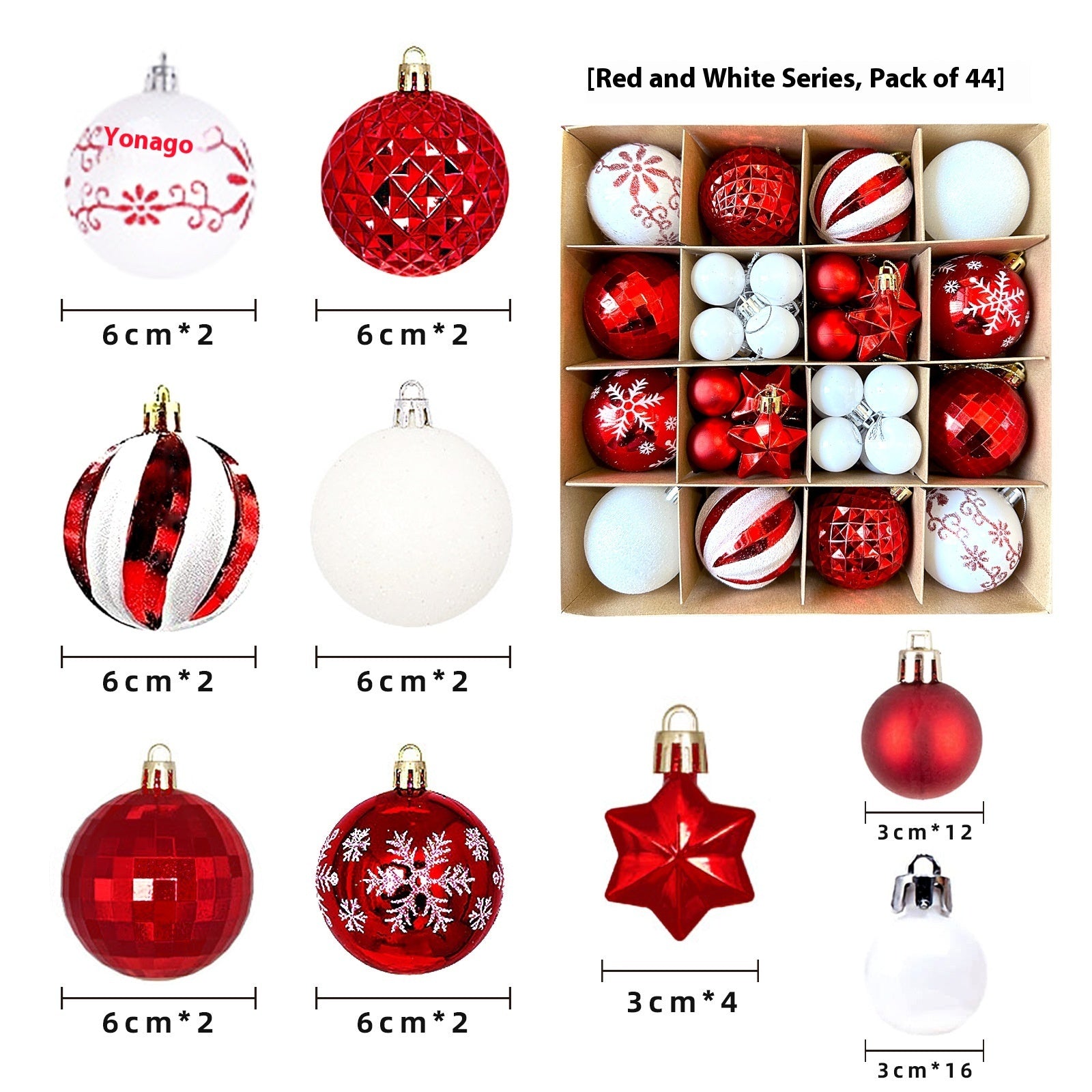 Christmas Decoration Pendant Electroplating Ball Plastic Ball Special-shaped Painted Gift