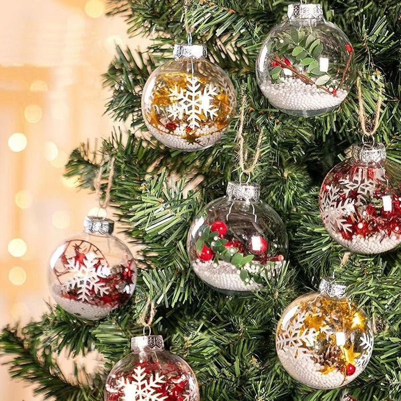 Christmas Ball Transparent PET Shatterproof DIY Pendant Plastic Ball