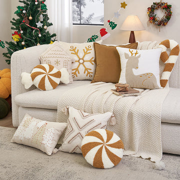 Christmas Pillow Embroidered Cushion