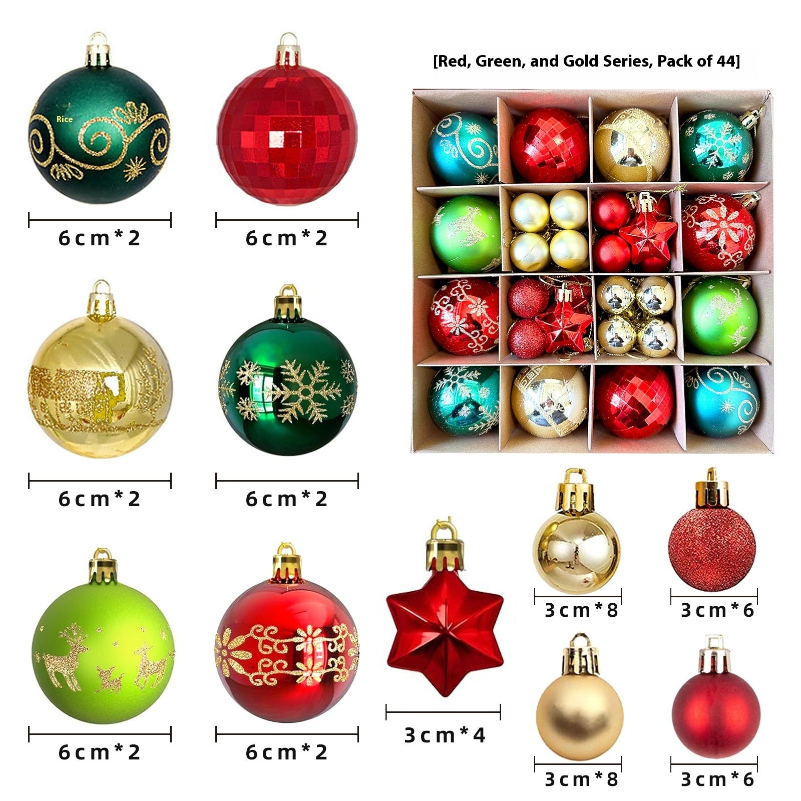 Christmas Decoration Pendant Electroplating Ball Plastic Ball Special-shaped Painted Gift