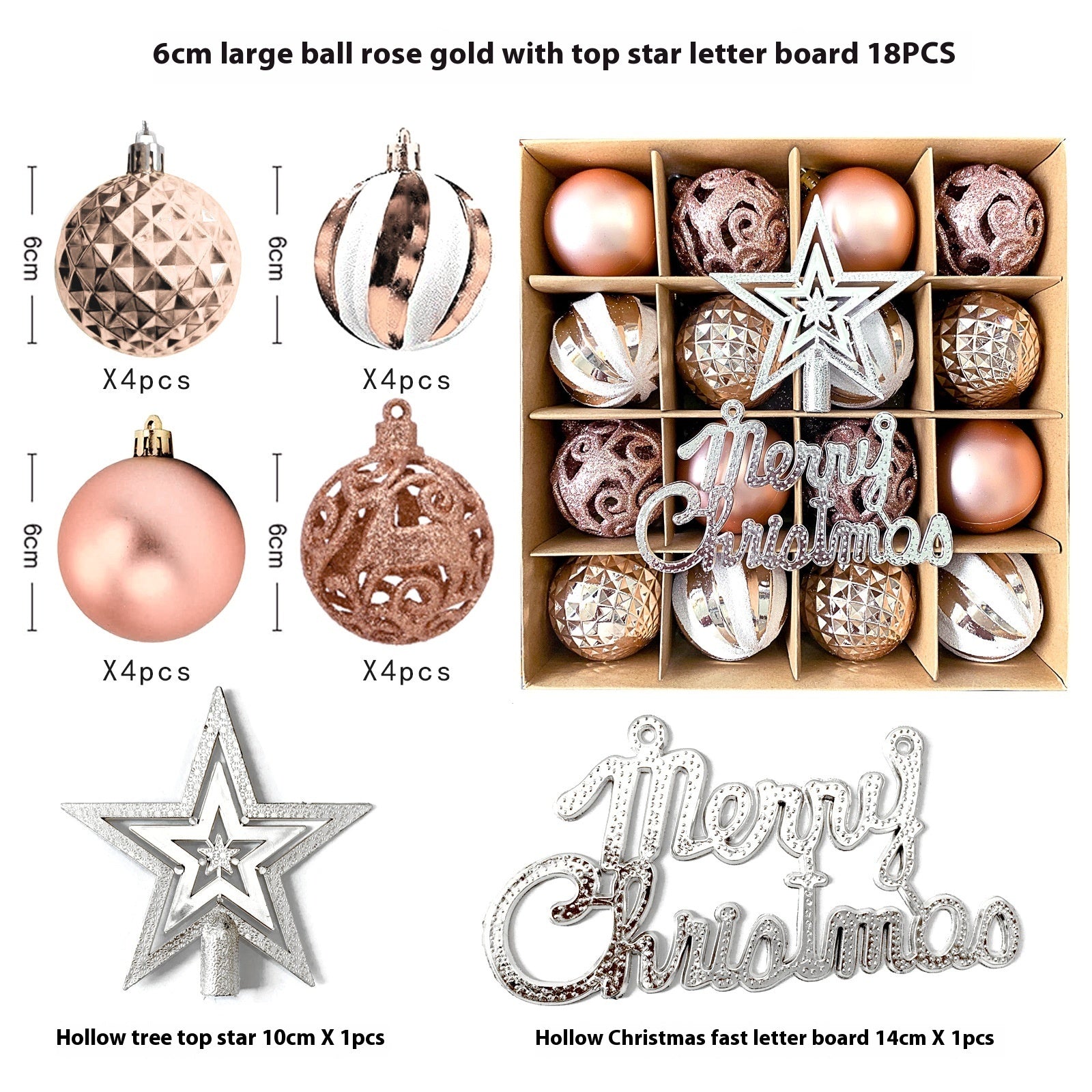 Christmas Decoration Pendant Electroplating Ball Plastic Ball Special-shaped Painted Gift