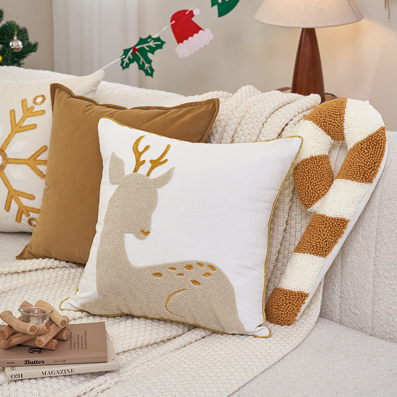 Christmas Pillow Embroidered Cushion