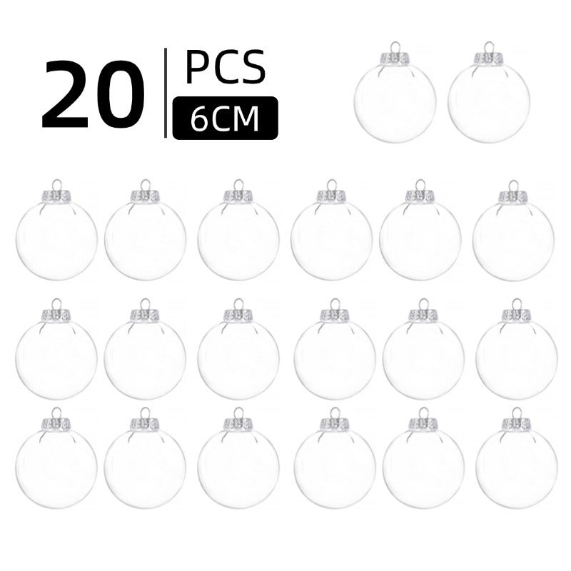 Christmas Ball Transparent PET Shatterproof DIY Pendant Plastic Ball
