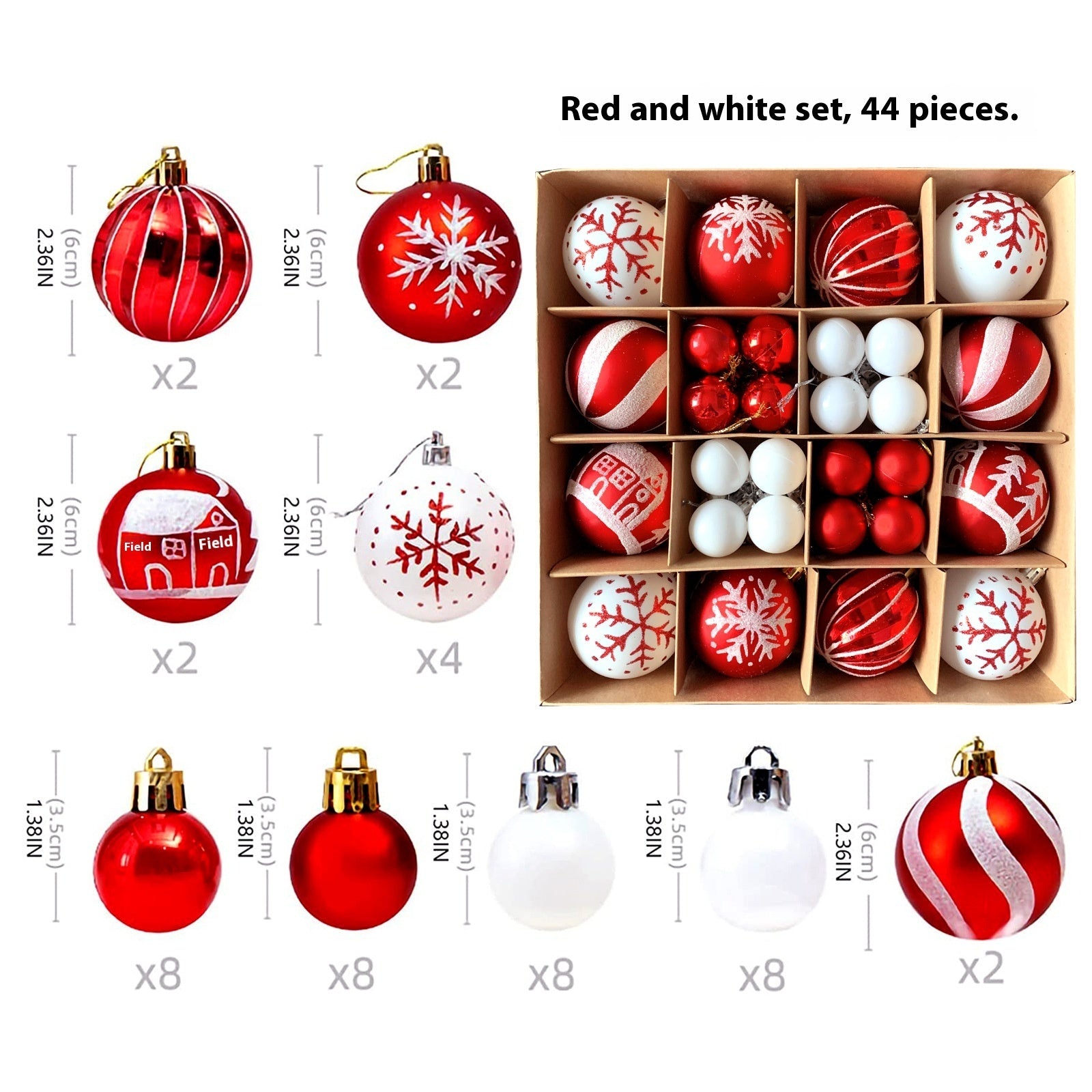Christmas Decoration Pendant Electroplating Ball Plastic Ball Special-shaped Painted Gift