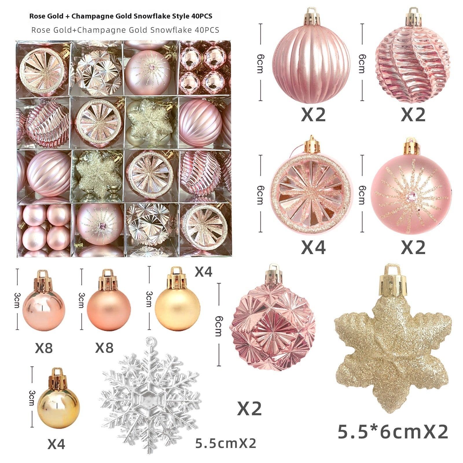 Christmas Decoration Pendant Electroplating Ball Plastic Ball Special-shaped Painted Gift