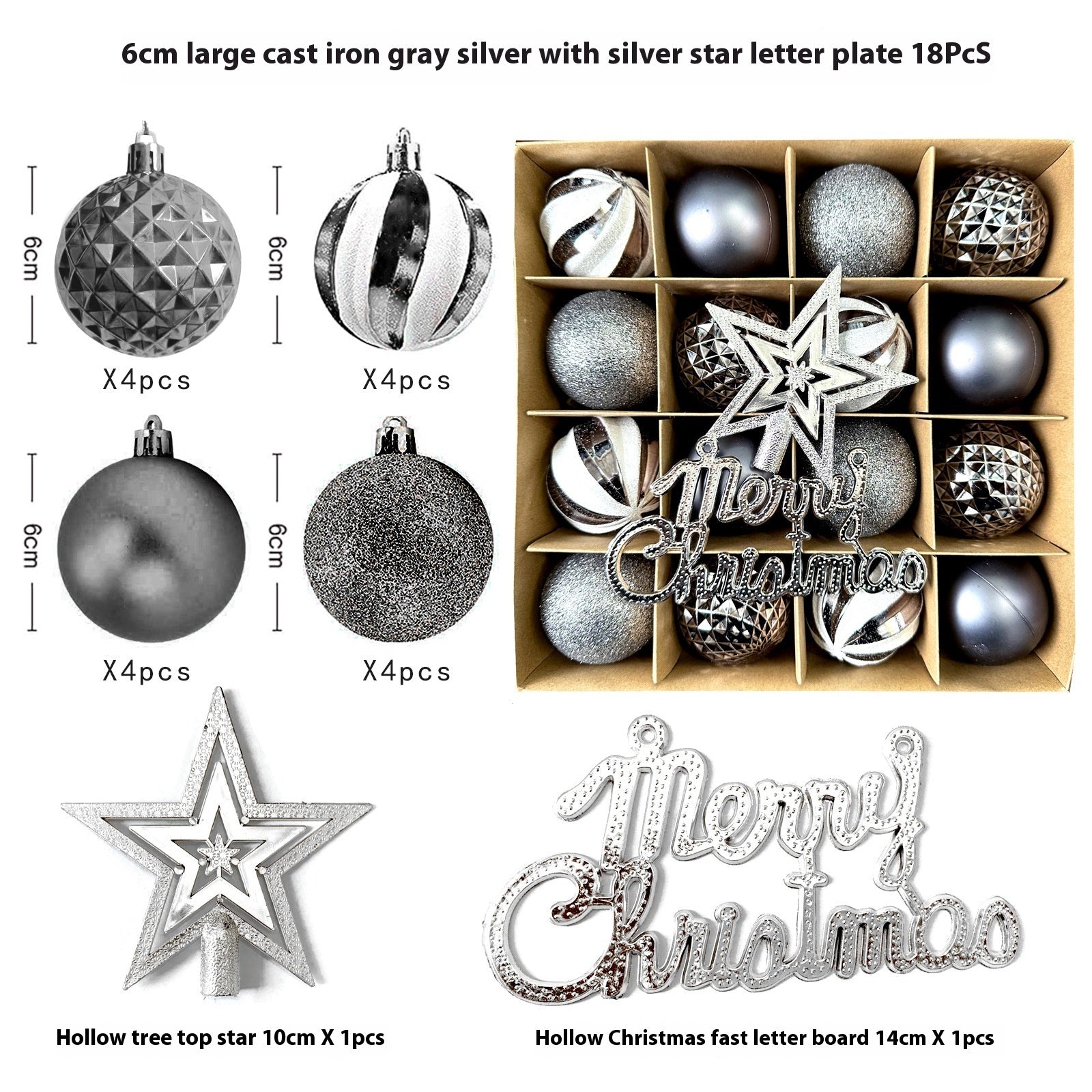 Christmas Decoration Pendant Electroplating Ball Plastic Ball Special-shaped Painted Gift
