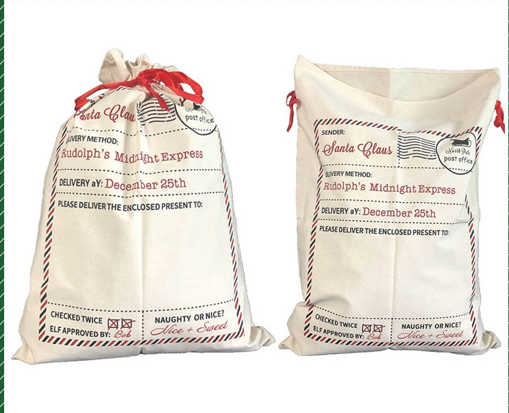Christmas Cross-border Envelope Christmas Bag Drawstring Cotton Canvas