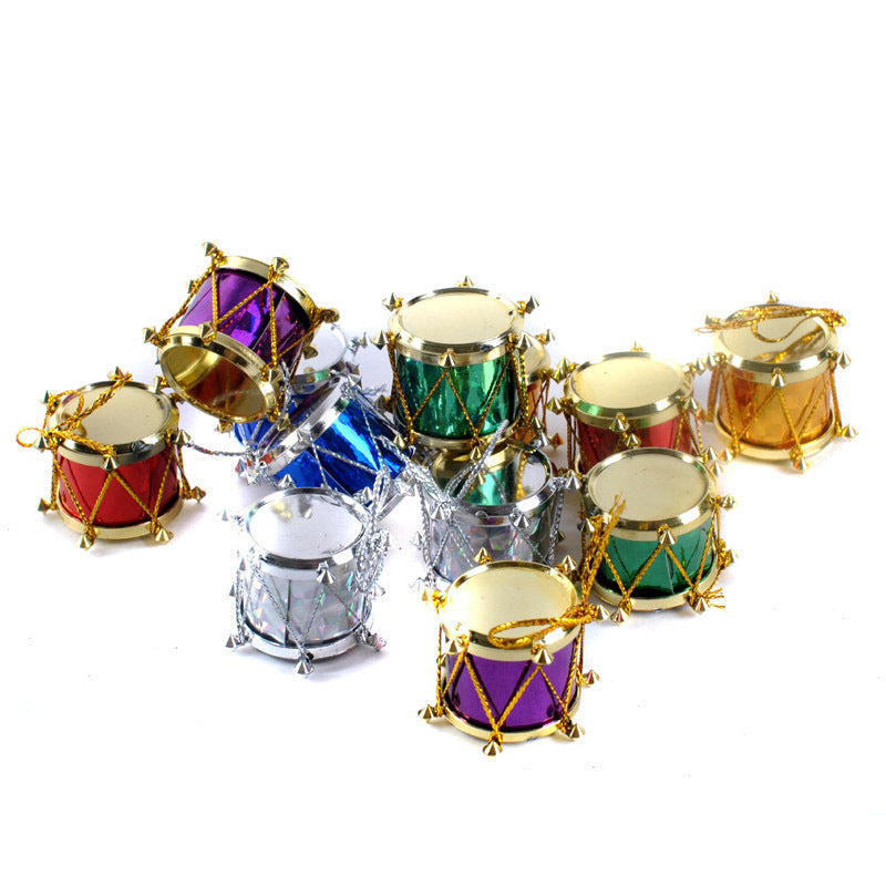 Christmas Tree Decorations 25cm High Christmas Side Drum A Pack Of 12 Christmas Tree Pendants Christmas Drums