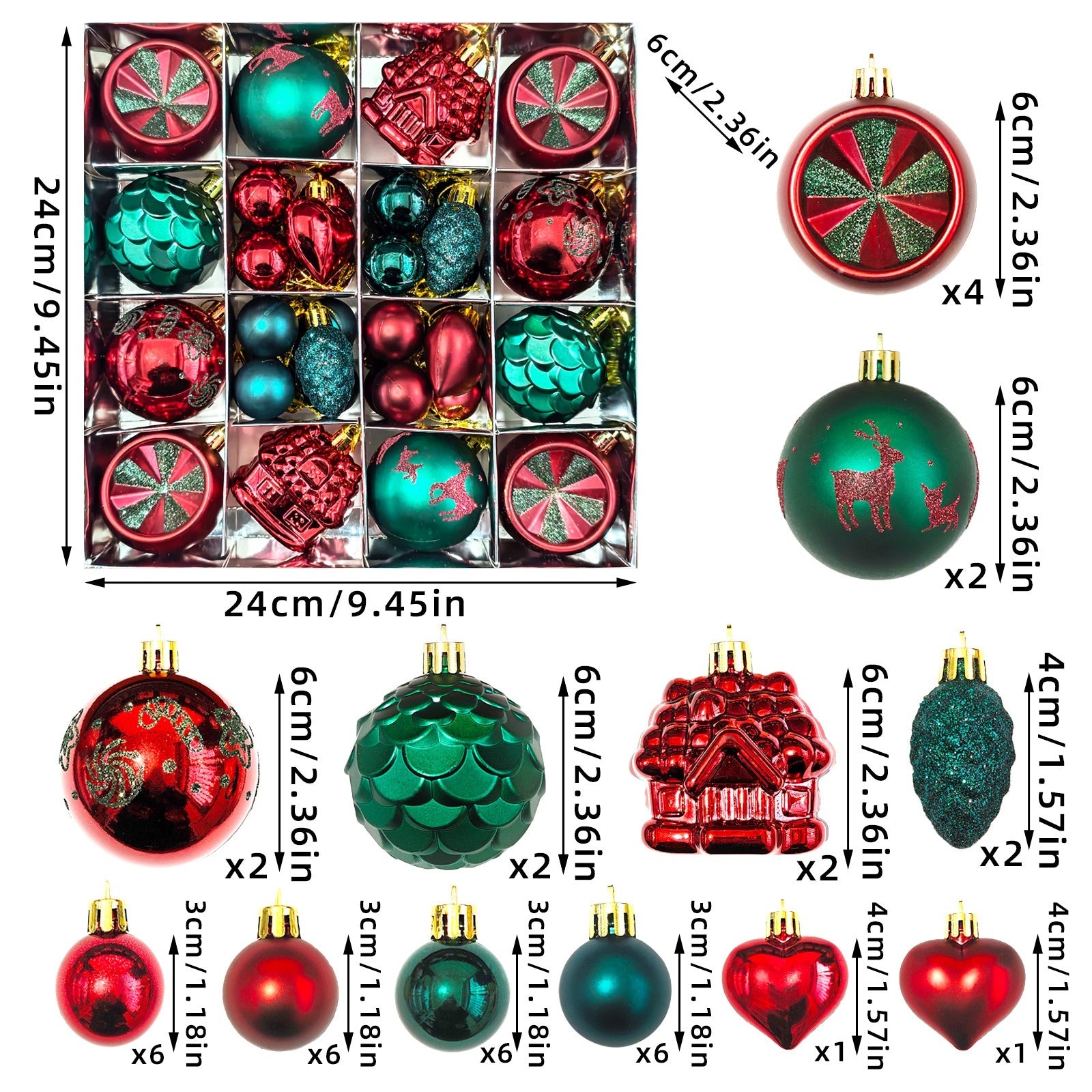 Christmas Decoration Pendant Electroplating Ball Plastic Ball Special-shaped Painted Gift