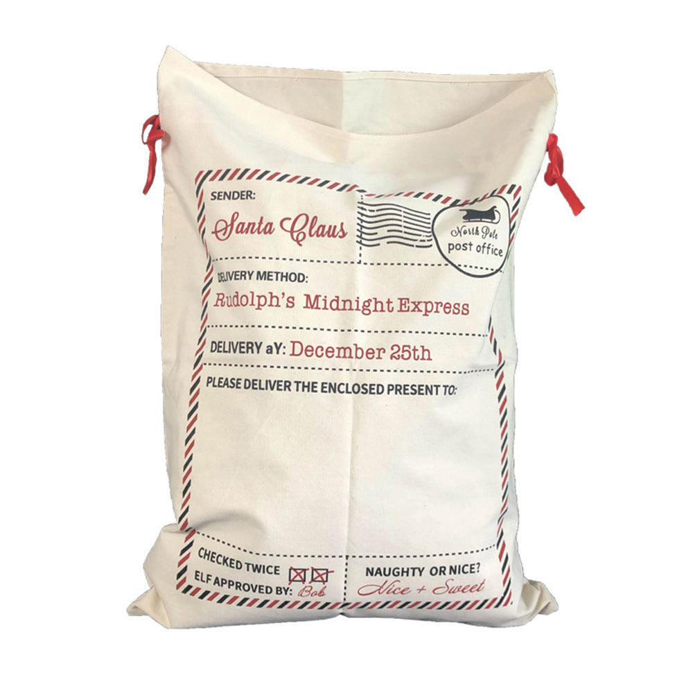 Christmas Cross-border Envelope Christmas Bag Drawstring Cotton Canvas