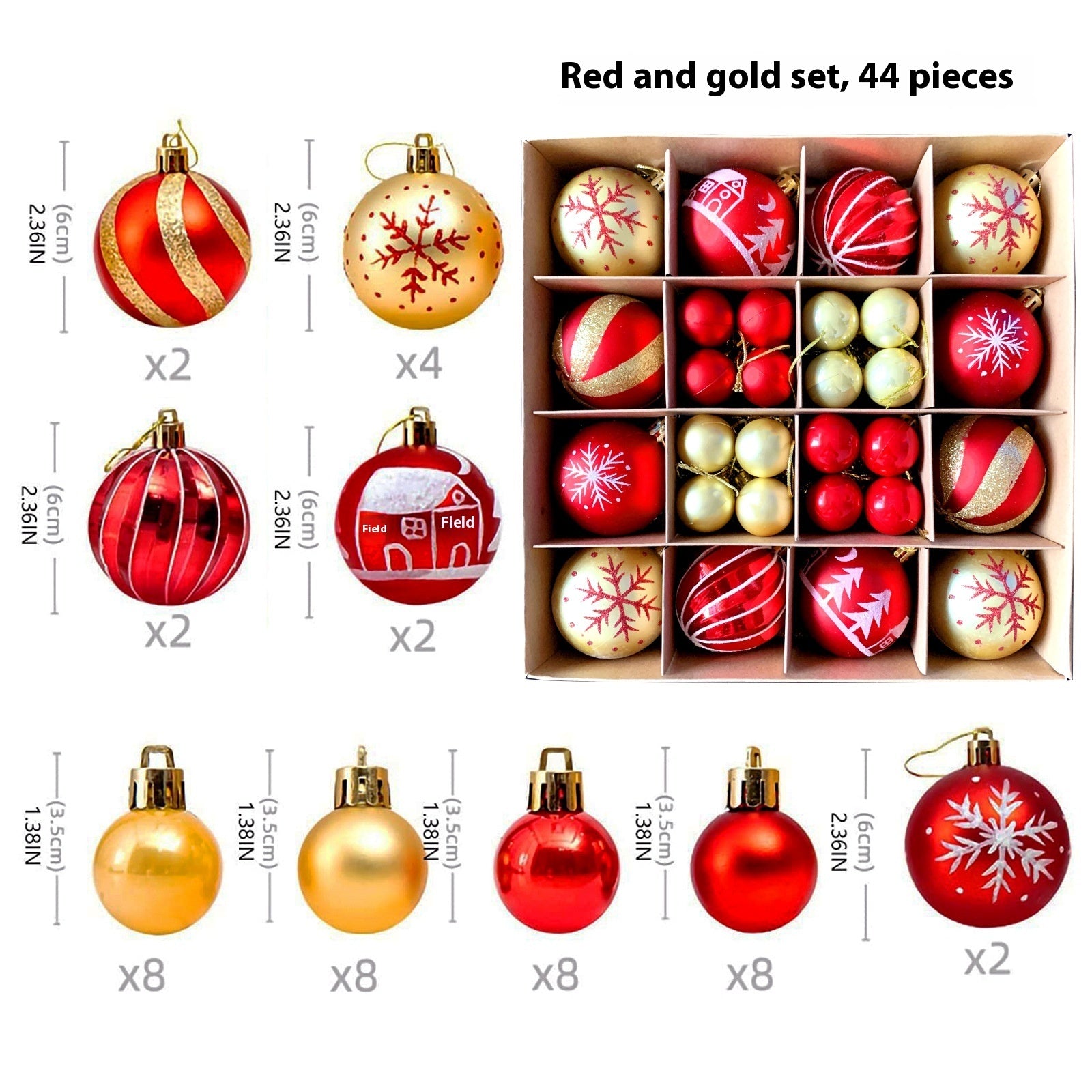 Christmas Decoration Pendant Electroplating Ball Plastic Ball Special-shaped Painted Gift