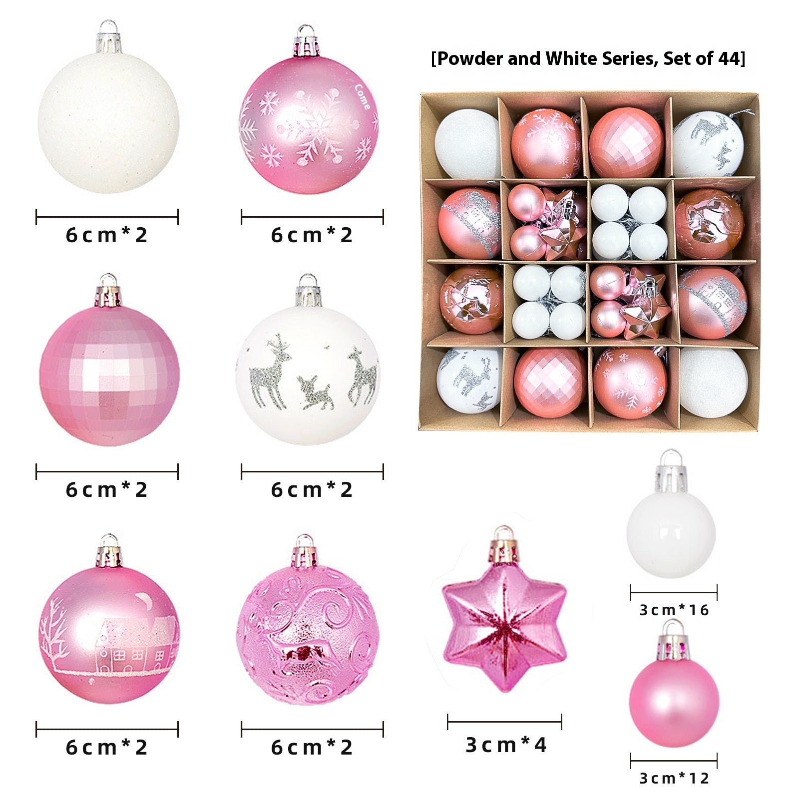 Christmas Decoration Pendant Electroplating Ball Plastic Ball Special-shaped Painted Gift