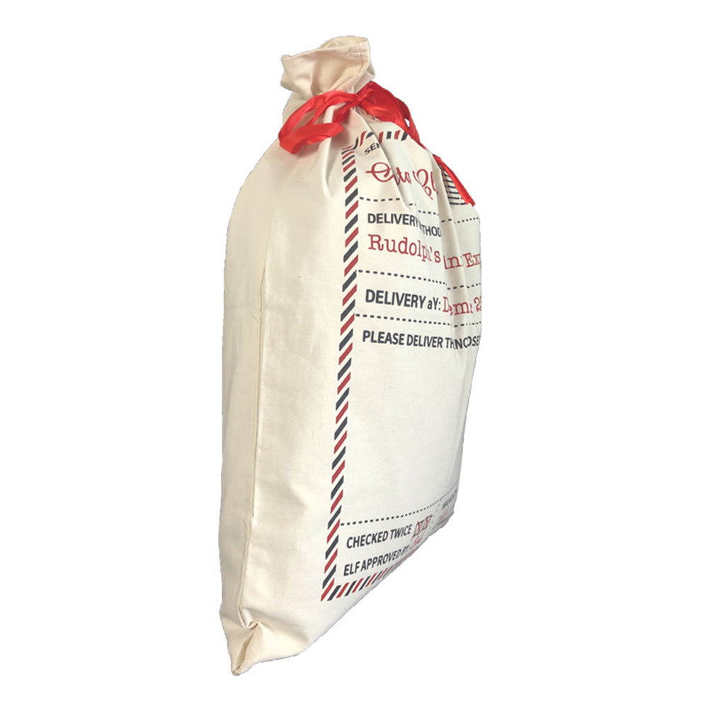 Christmas Cross-border Envelope Christmas Bag Drawstring Cotton Canvas